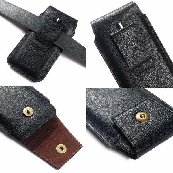 Mobile Phone Leather Waist Bag Holster Pouch S 4.7 Inch Brown