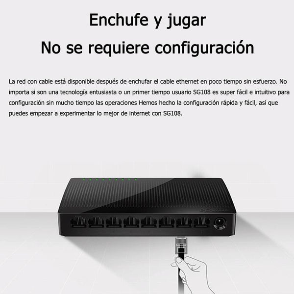 Tenda SG108 100/1000M Desktop Network Switch 8 Port Gigabit Desktop Switch Ethernet Switch LAN Hub(AU Plug)