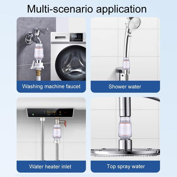 Household Washing Machine Electrical Water Heater Water Purification Filter With 6 Cartridges, Style: Faucet Filter