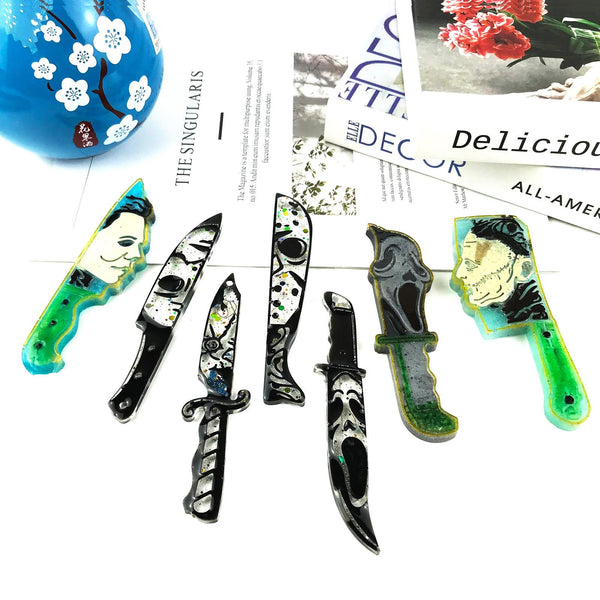 DIY Ghostface Dagger Halloween Crystal Drop Mold, Style: 5601(Transparent)