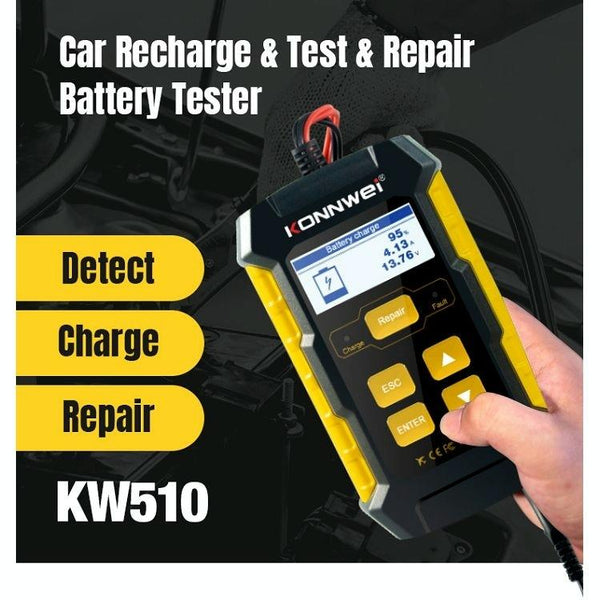 KONNWEI KW510 3 in 1 Car Battery Tester / Charger / Repairer, Support 8 Languages(US Plug)