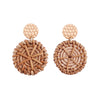 E2002-6 Knock Pattern Deep Cake Bamboo Vine Handmade Woven Earrings Bosomia Style Earrings