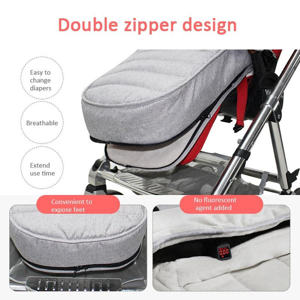 Universal Stroller Sleeping Bag Windproof Footmuff Non-Slip Warm Bunting Bag, Style: Letters Map