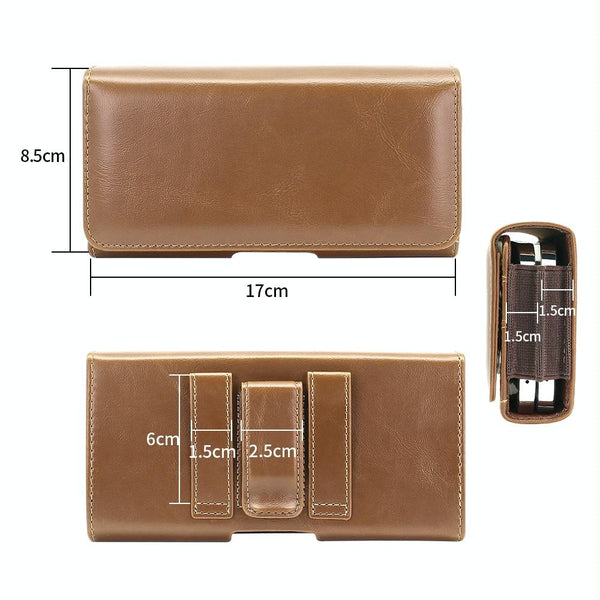 5.5-6.7 inch Universal Multifunctional Horizontal Magnetic Flip Cover PU Phone Waist Bag(Black)
