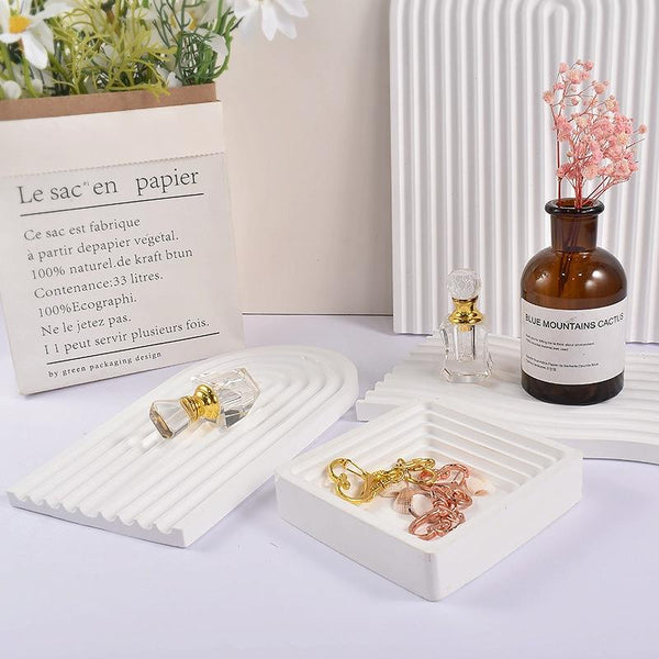 Epoxy Resin Mold Gypsum Candle Stand Arch Storage Tray Silicone Mold, Spec: U Shape Middle