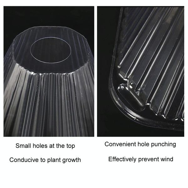 2pcs Field Plant Nursery Protection Cover Seedling Windproof Insulation Shields, Style: Tapered