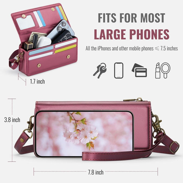 CaseMe ME30 Max Multifunctional Large-Capacity Shoulder Crossbody Phone Bag(Red)