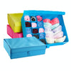 Oxford Cloth Underwear Socks Assortment Storage with Lid Finishing Box(Black)