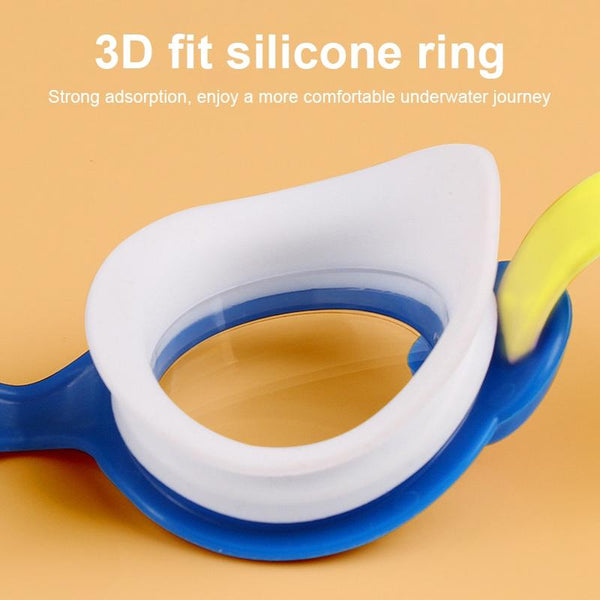 JIEHU JH8560 Children Waterproof and Anti-fog Cartoon Cat Shape Swimming Goggles(Blue Yellow)