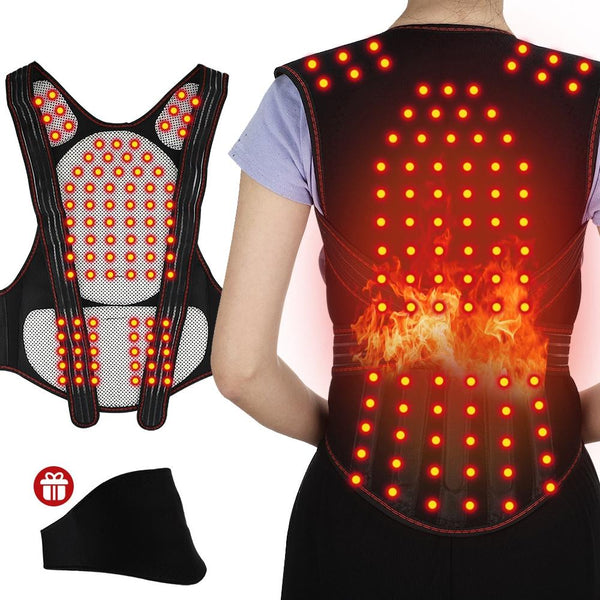 HailiCare Larger Version Household Neck Back Waist Protector Waistcoat Warm Vest Protective Gear with Magnet Therapy, Size:XL