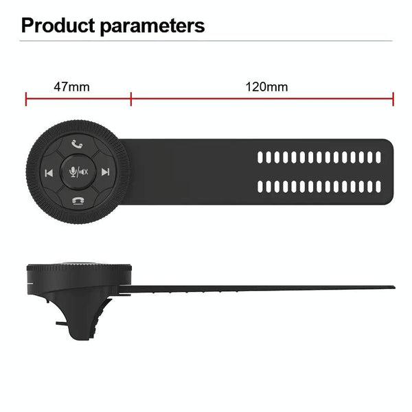 Universal Strap Shape Steering Wheel Remote Control Car Multimedia Wireless Button Remote Control (Silver)