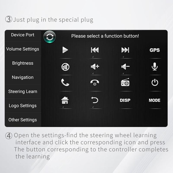 DQX-999A Multifunctional Steering Wheel Button Controller Car DVD Screen Wireless Remote Control (Black)