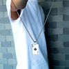 OPK 1542 Titanium Steel Men Necklace Personality Poker Pendant, Color: Red Without Chain