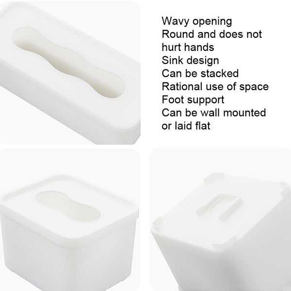 3 PCS Wall Mounted Large Opening Gloves Mask Small Object Storage Box, Style: Small Square