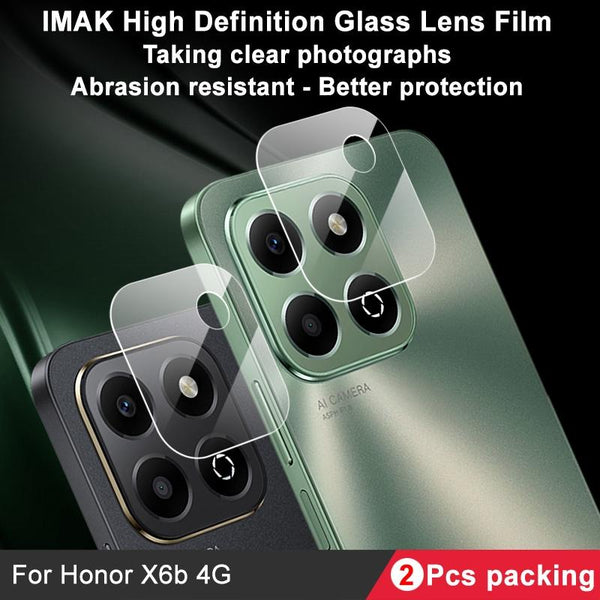 For Honor X6b 2 PCS/Set IMAK HD Glass Rear Camera Lens Film