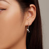 BSE729 S925 Sterling Silver Bear Twist White Gold Plated Animal Earrings