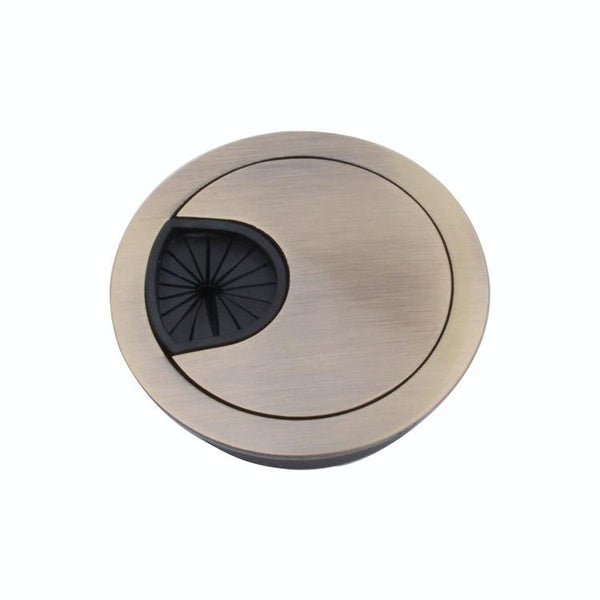 Desk Computer Desktop Zinc Alloy Round Threading Box Hole Cover, Hole Diameter: 80mm (Green Bronze)