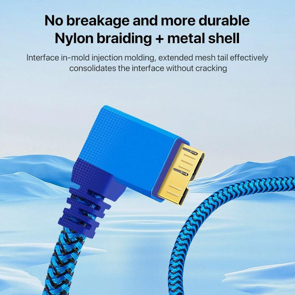 USB 3.0 A to Micro B 3.0 Male Mobile Hard Drive Data Connection Cable, Length:1m(Blue)