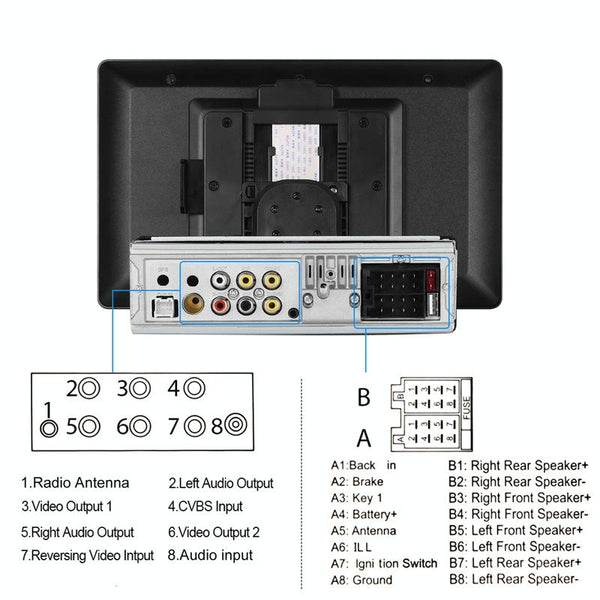 10.4 Inch MP5 Single Butt Vertical Screen Manual Rotation Android Navigation With Wireless Carplay Backup Camera(Standard)