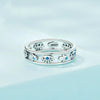 SCR900 Sterling Silver S925 Devil Eye Cutout Symbol Zircon Ring(No.8)