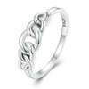 SCR891 Sterling Silver S925 Hollow Circle Chain Ring(No.8)