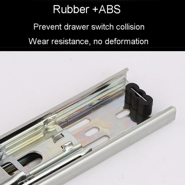 4 inch 10cm Thickened Three Sections Ball Slide Mute Drawer Track Rail