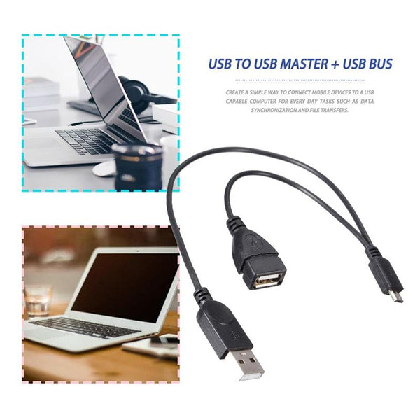 Micro USB to USB 2.0 Male & USB 2.0 Female Host OTG Converter Adapter Cable, Length: About 30cm(Black)
