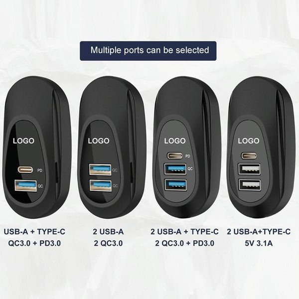 12-24V Bus Handlebar Installed USB Fast Charging Charger, Specifications: 2U+C 2.1A+2.1A+2.1A