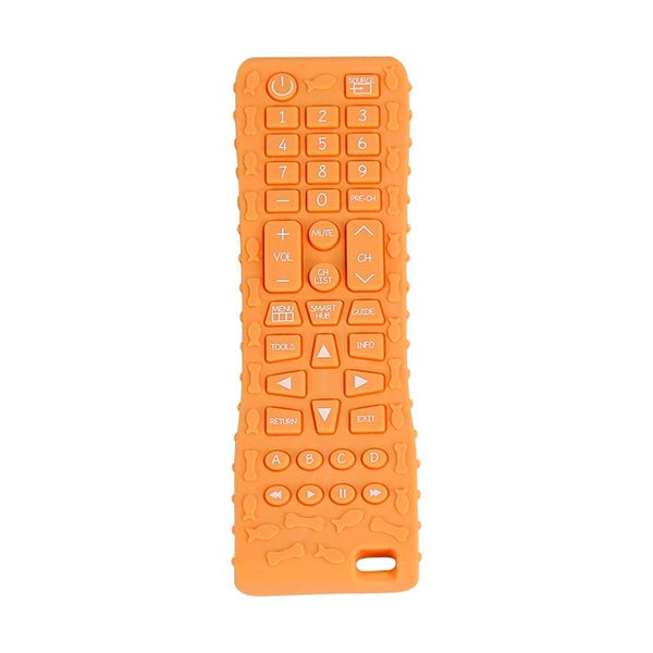 Baby Simulation Silicone Remote Control Can Press Tooth Glue Preventing Eating Hands Teething Stick, Color: 1st Generation Orange