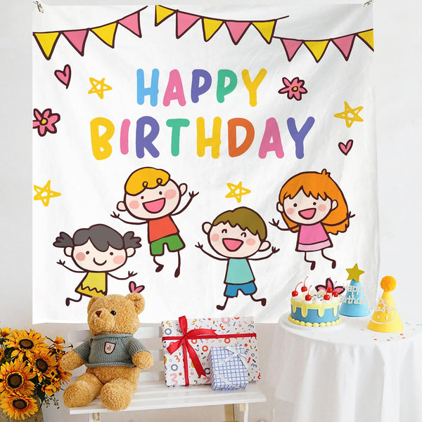 Birthday Layout Hanging Cloth Children Photo Wall Cloth, Size: 150x200cm Velvet(twenty one)
