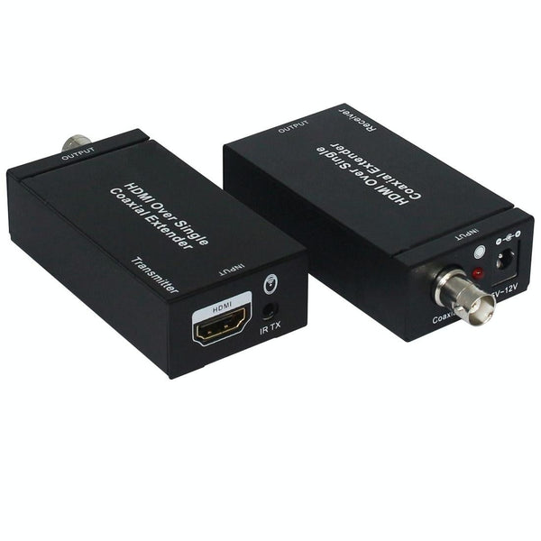 NK-C100IR 1080P HDMI Over Single Coaxial Extender Transmitter + Receiver with IR Coaxial Cable, Signal Range up to 100m (US Plug)