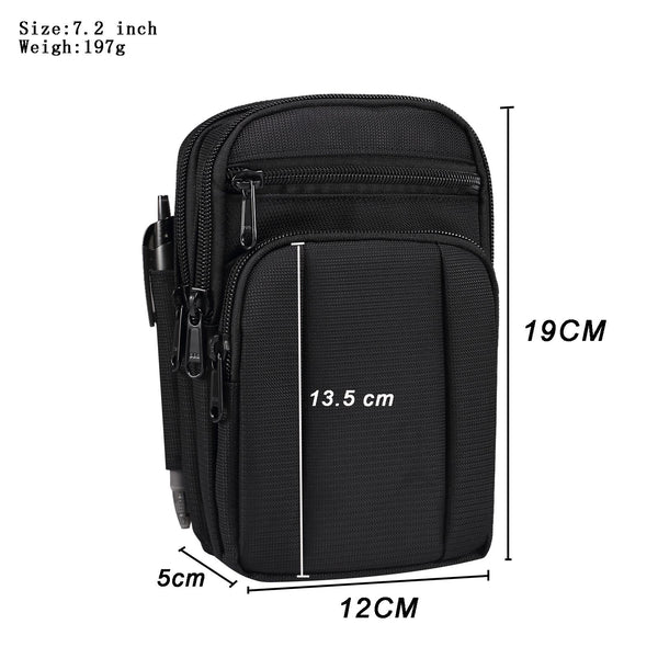 Multifunctional Casual Crossbody Mobile Phone Storage Waist Bag(Black)
