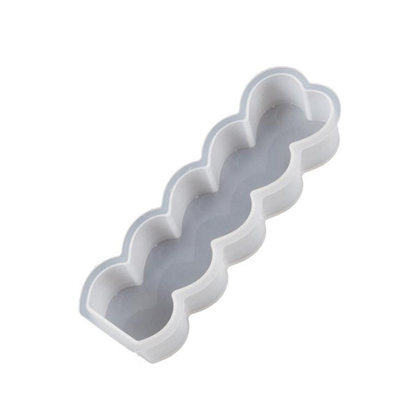5pcs Five-Link Heart Shape Candle Silicone Molds DIY Epoxy Resin Mold, Size: Small