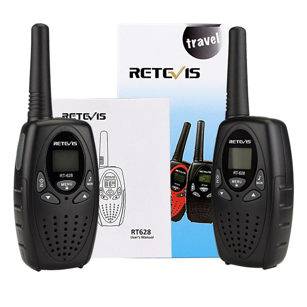 1 Pair RETEVIS RT628 0.5W EU Frequency 446MHz 8CHS Handheld Children Walkie Talkie(Black)