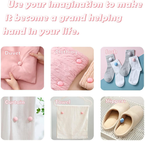 8 PCS Non-marking One-touch Unlocking Mushroom-shaped Quilt Fixer Pink+Cloth Needle