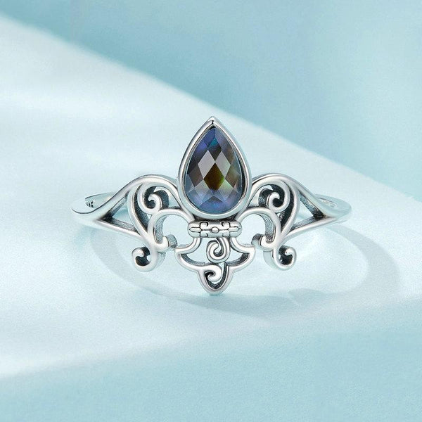 S925 Sterling Silver Vintage Iris Open Adjustable Ring(SCR1016-E)