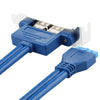 USB3.0 20P Bezel Cable Chassis PCI Bit Expansion USB3.0 Female Full-height Half-height Bezel(Blue (Without Iron Sheet))