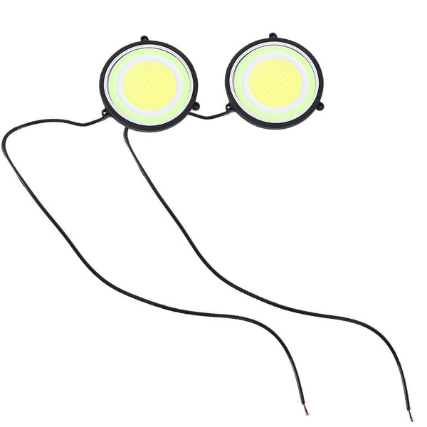 2 PCS DC 12V 10W 6000K Circular Car DRL Daytime Running Lights Lamp(White Light + Ice Blue Light)