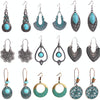 E1911-12 Turquoise Ethnic Style Earrings Temperament Simple Vintage Earrings