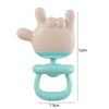 Baby Rattle Teether Soothing Teething Stick Anti-Eating Silicone Toy, Color: Yeah Gesture Cyan