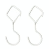 2pcs Household S Hooks For Hanging Metal Windproof Hooks With Safety Buckle, Color: White
