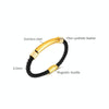 OPK PH1586 Simple Men Leather Bracelet Stainless Steel Magnetic Insert Buckle Bracelet, Color: Black