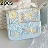 BD0443 2pcs Cartoon Pattern Large Capacity Sanitary Storage Bags(Sunflower)