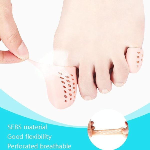 With Hole Toe Set High Heels Anti-Wear Anti-Pain Toe Protective Cover, Size: M(Blue)