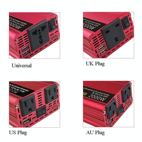 LVYUAN Car Inverter Dual USB Power Converter, Specification: 12V to 110V 2000W US Plug