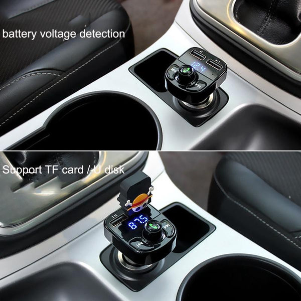 HY82 Car MP3 Bluetooth Receiver Dual USB Car Charger, Specification: Fast Charge Version