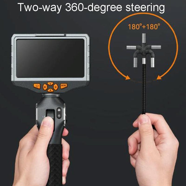 Teslong TD500 HD 5 Inch Large Screen 360 Degree Dual Steering Borescope Industrial Components Overhaul