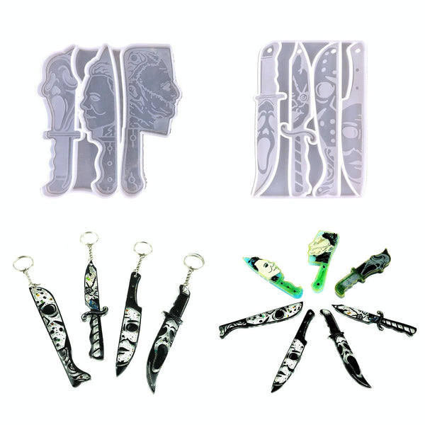 DIY Ghostface Dagger Halloween Crystal Drop Mold, Style: 5601(Sky Blue)