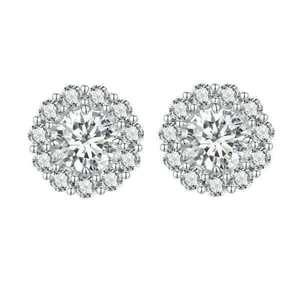 MSE010 Sterling Silver S925 Round Moissanite Detachable Stud Earrings
