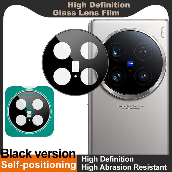 For vivo X100 Ultra imak Black Version HD Glass Rear Camera Lens Film, Self-positioning Version